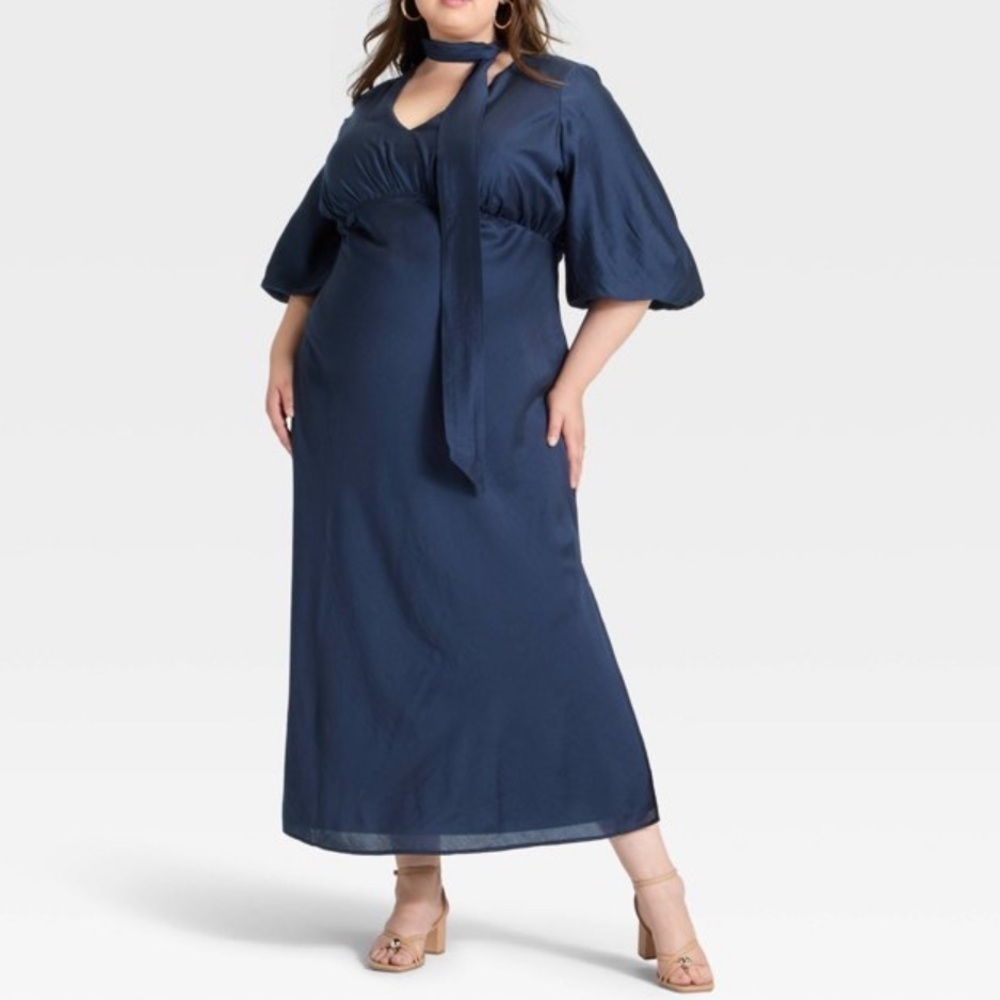 a new day Elegant Navy Long Sleeve Dress